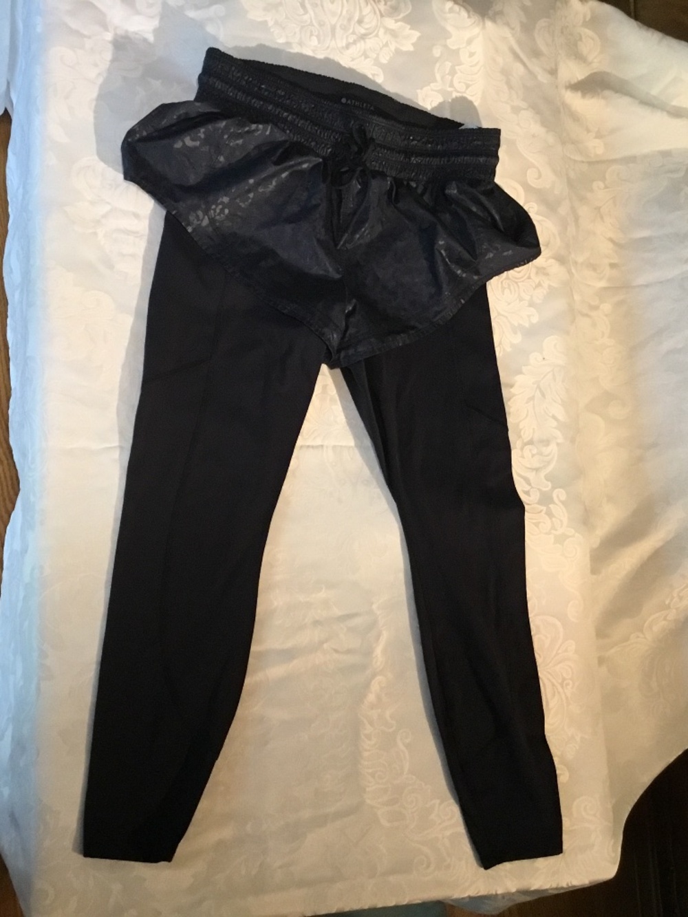 2 in 1 shorts with leggings Athleta